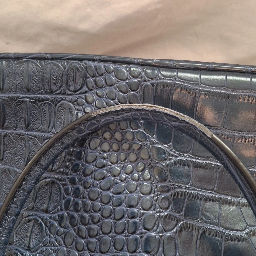 Giani Bernini Black Crocodile-Embossed Laptop Bag
